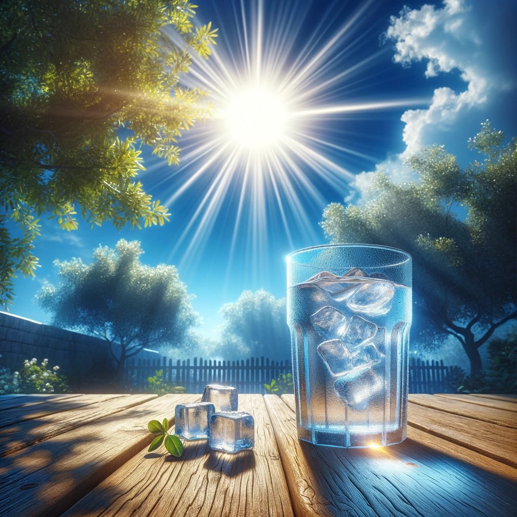 Glas water op een hete dag